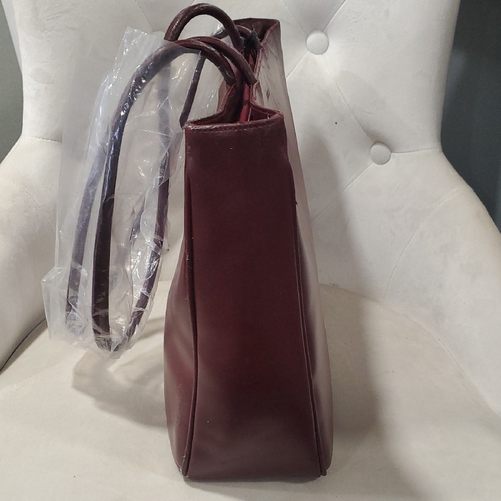 Nwot Furla Deep Burgundy Tote Bag - Picture 2 of 14